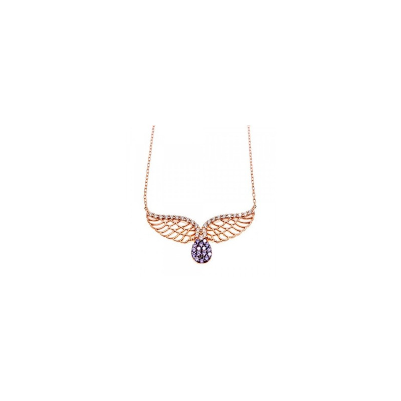 925 Sterling Silver Gold Plated CZ Necklace Turkey