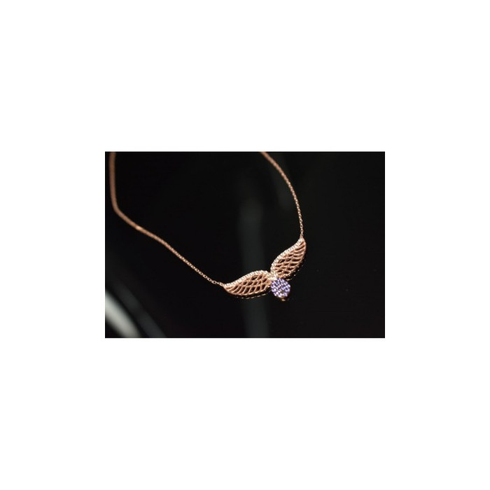 925 Sterling Silver Gold Plated CZ Necklace Turkey