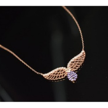 925 Sterling Silver Gold Plated CZ Necklace Turkey
