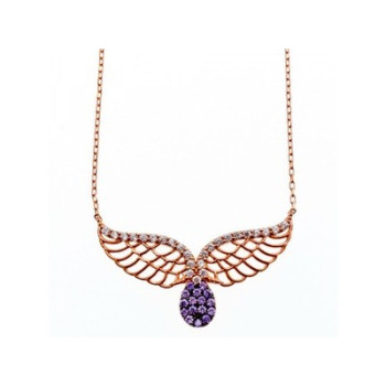 925 Sterling Silver Gold Plated CZ Necklace Turkey