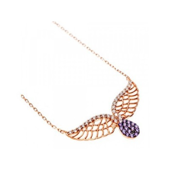 925 Sterling Silver Gold Plated CZ Necklace Turkey