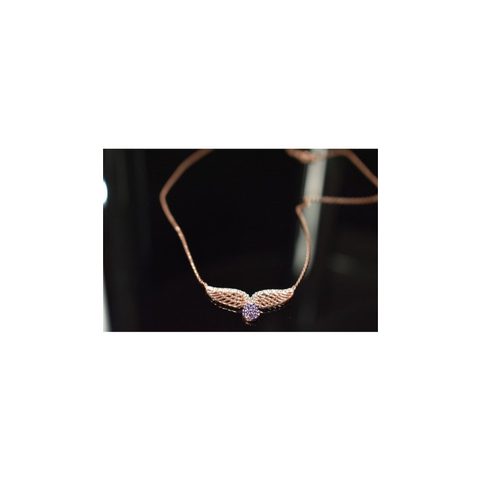 925 Sterling Silver Gold Plated CZ Necklace Turkey