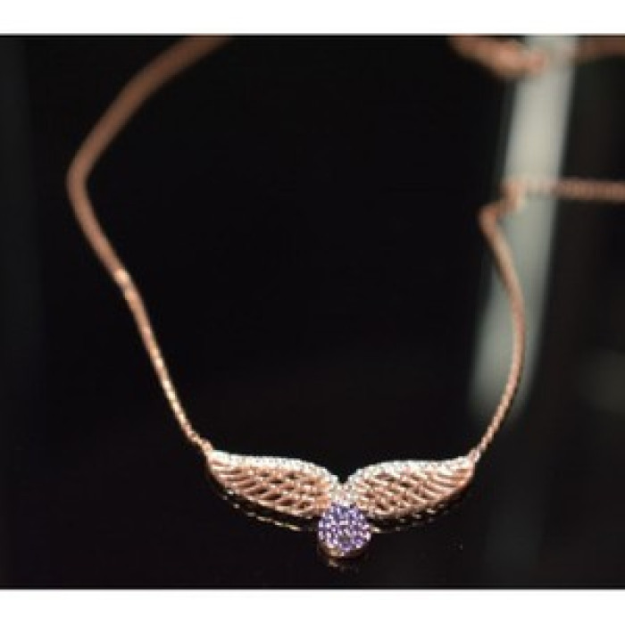 925 Sterling Silver Gold Plated CZ Necklace Turkey
