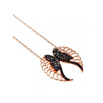 925 Sterling Silver Gold Plated Black CZ 