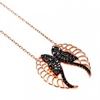 925 Sterling Silver Gold Plated Black CZ 