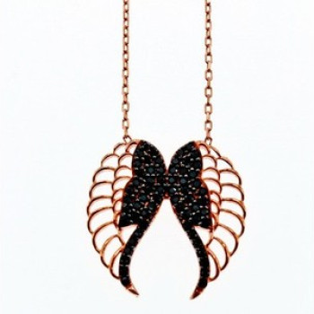 925 Sterling Silver Gold Plated Black CZ 