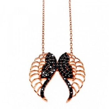925 Sterling Silver Gold Plated Black CZ 