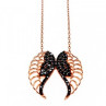 925 Sterling Silver Gold Plated Black CZ 