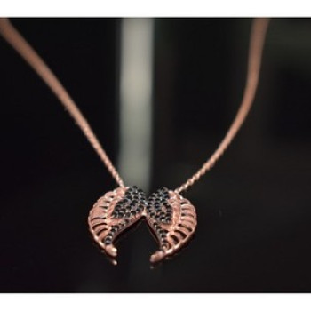 925 Sterling Silver Gold Plated Black CZ 