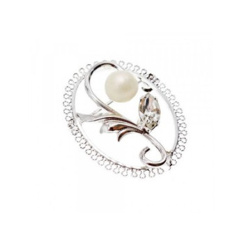 925 Sterling Silver Pearl and CZ 