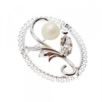 925 Sterling Silver Pearl and CZ 