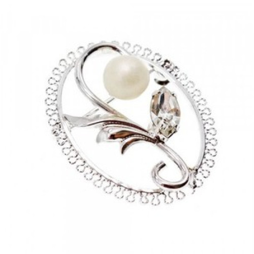 925 Sterling Silver Pearl and CZ 