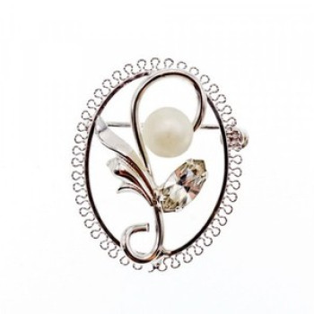 925 Sterling Silver Pearl and CZ 