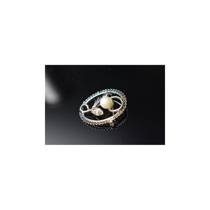 925 Sterling Silver Pearl and CZ 