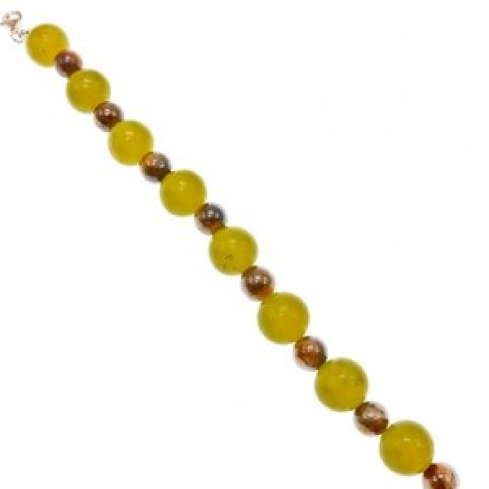 Beautiful Bracelet with Agate & Sterling Silver Clasp 