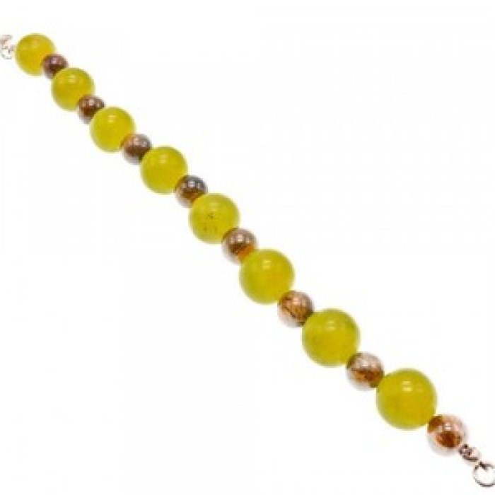 Beautiful Bracelet with Agate & Sterling Silver Clasp 