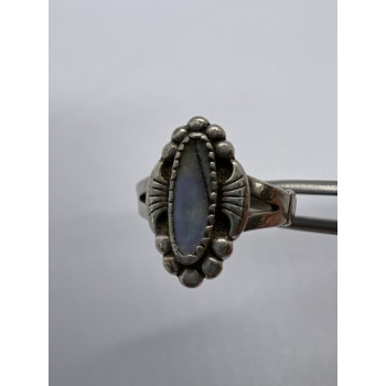 925 Sterling Silver Mother Of Pearl Ring Size 5.5