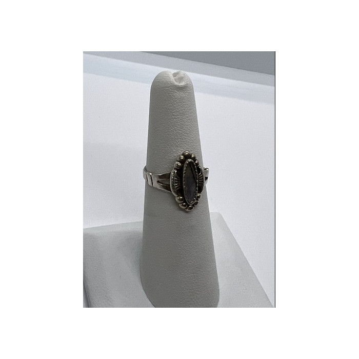 925 Sterling Silver Mother Of Pearl Ring Size 5.5