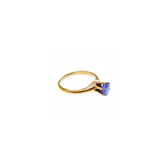 10K YELLOW GOLD TANZANITE RING SIZE 5.5