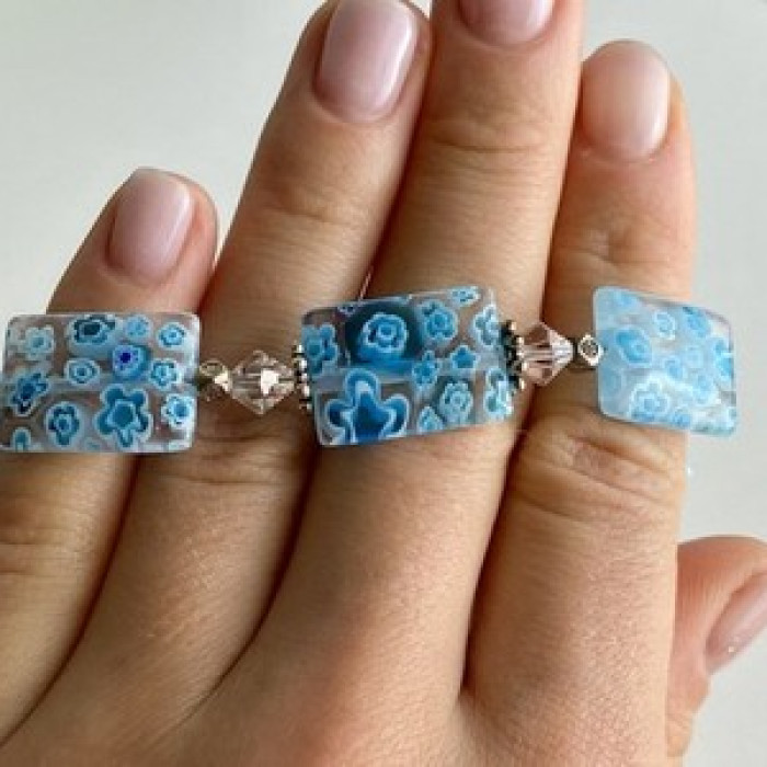 925 Sterling Silver Jewelry Glass Bracelet