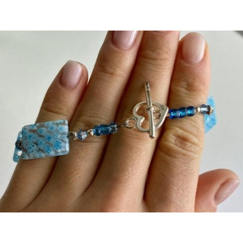 925 Sterling Silver Jewelry Glass Bracelet