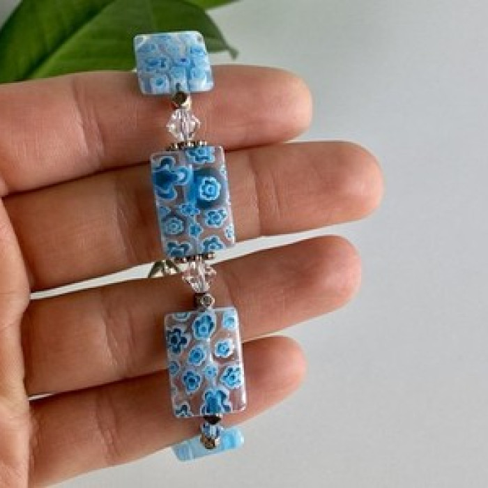 925 Sterling Silver Jewelry Glass Bracelet
