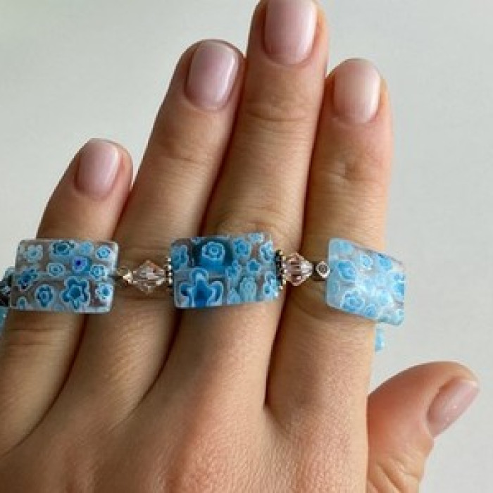 925 Sterling Silver Jewelry Glass Bracelet