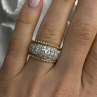 925 Sterling Silver Gold Plated White Colorless Topaz Ring Size 7.5