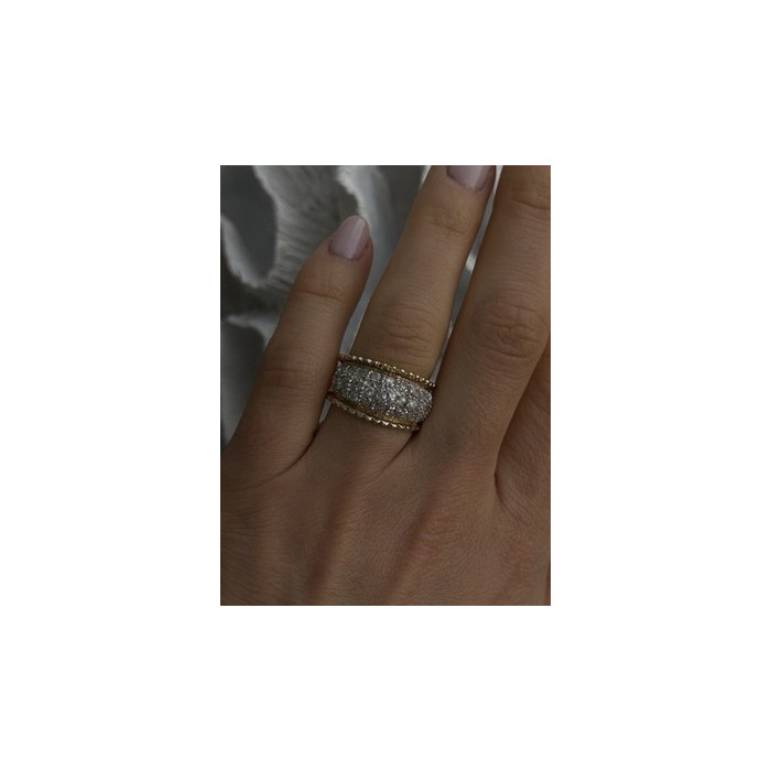 925 Sterling Silver Gold Plated White Colorless Topaz Ring Size 7.5