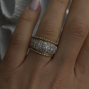 925 Sterling Silver Gold Plated White Colorless Topaz Ring Size 7.5
