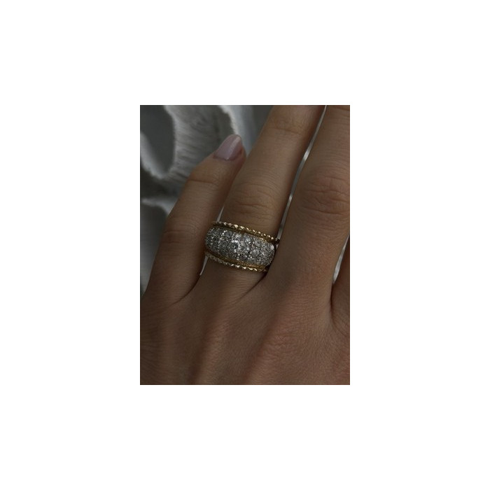 925 Sterling Silver Gold Plated White Colorless Topaz Ring Size 7.5