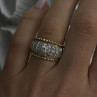925 Sterling Silver Gold Plated White Colorless Topaz Ring Size 7.5