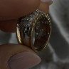 925 Sterling Silver Gold Plated White Colorless Topaz Ring Size 7.5