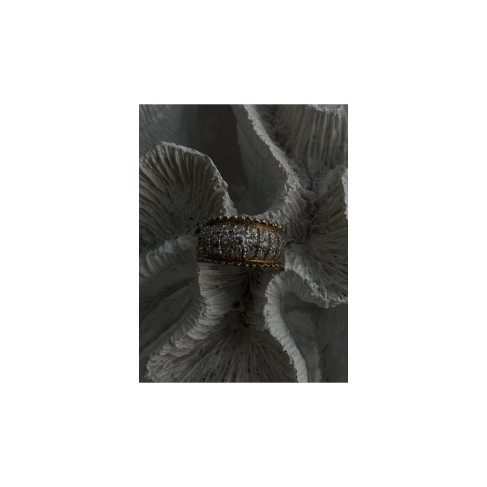 925 Sterling Silver Gold Plated White Colorless Topaz Ring Size 7.5