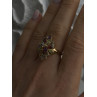 925 Sterling Silver Gold Plated Flower Multicolor Stones Ring Size 8