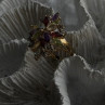925 Sterling Silver Gold Plated Flower Multicolor Stones Ring Size 8