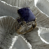 Vintage 925 Sterling Silver Charoite & Amethyst Ring Size 9