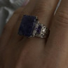 Vintage 925 Sterling Silver Charoite & Amethyst Ring Size 9