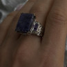 Vintage 925 Sterling Silver Charoite & Amethyst Ring Size 9