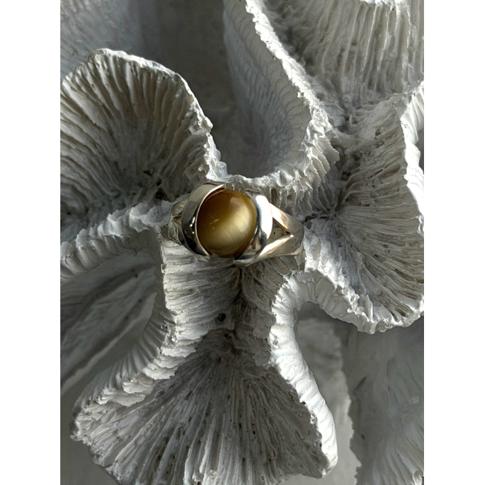 925 Sterling Silver Chrysoberyl Cats Eye Ring Size 8.5