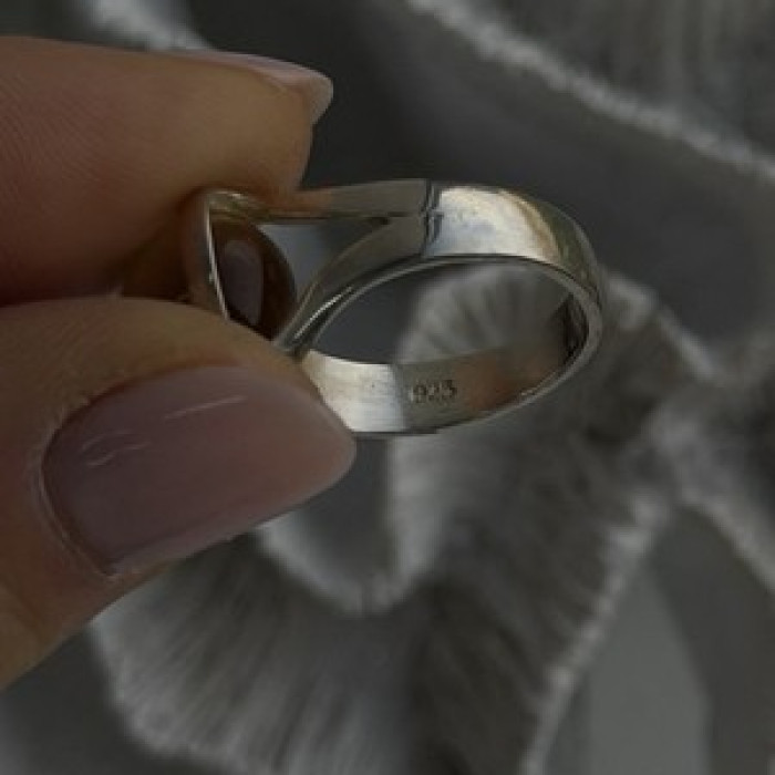925 Sterling Silver Chrysoberyl Cats Eye Ring Size 8.5