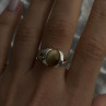 925 Sterling Silver Chrysoberyl Cats Eye Ring Size 8.5