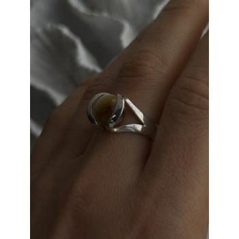 925 Sterling Silver Chrysoberyl Cats Eye Ring Size 8.5