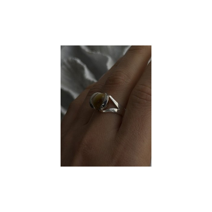 925 Sterling Silver Chrysoberyl Cats Eye Ring Size 8.5