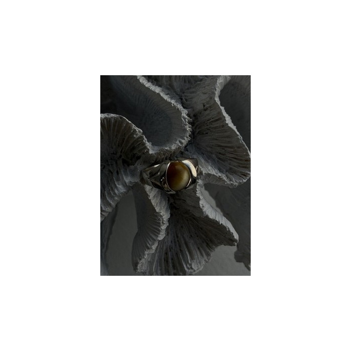 925 Sterling Silver Chrysoberyl Cats Eye Ring Size 8.5