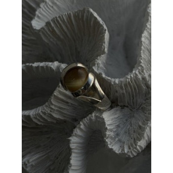 925 Sterling Silver Chrysoberyl Cats Eye Ring Size 8.5