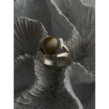 925 Sterling Silver Chrysoberyl Cats Eye Ring Size 8.5