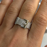 925 Sterling Silver Gold Plated Part Cz Ring Size 9