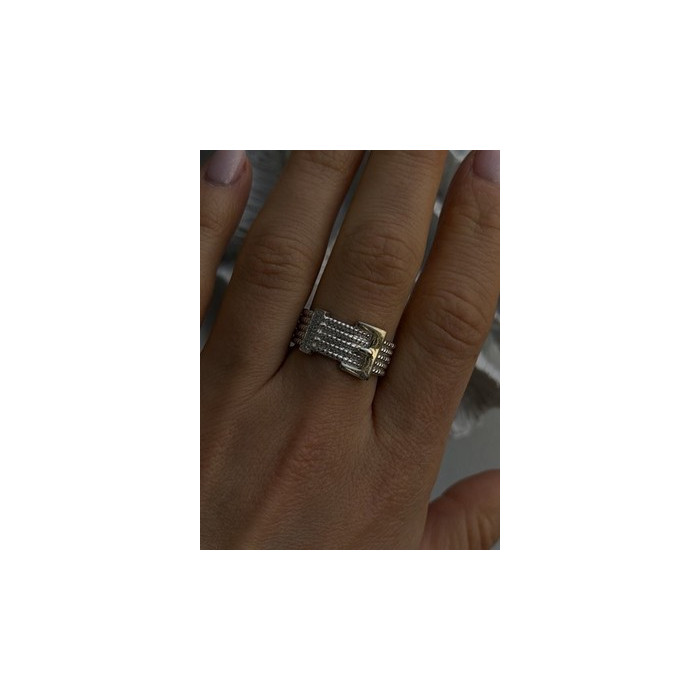 925 Sterling Silver Gold Plated Part Cz Ring Size 9