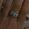 925 Sterling Silver Gold Plated Part Cz Ring Size 9